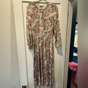 Zadig & Voltaire paisley print long sleeve, split midi dress